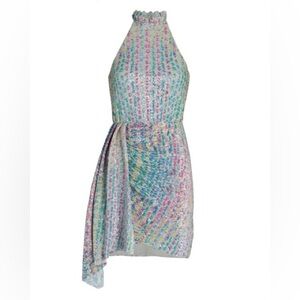 SAYLOR Vibrant Asymmetrical Halter Dress